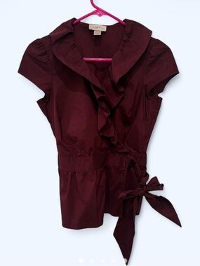 LOFT Wrap Blouse w/ Side Tie